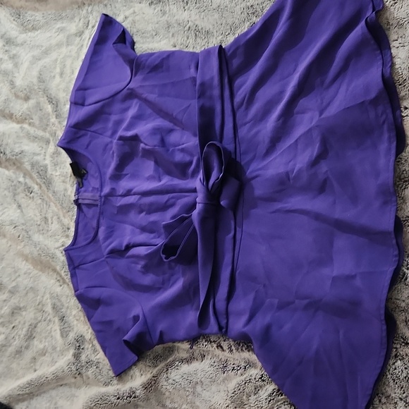 Lane Bryant Royal Purple Zip-up Blouse Size 18 - Picture 1 of 4
